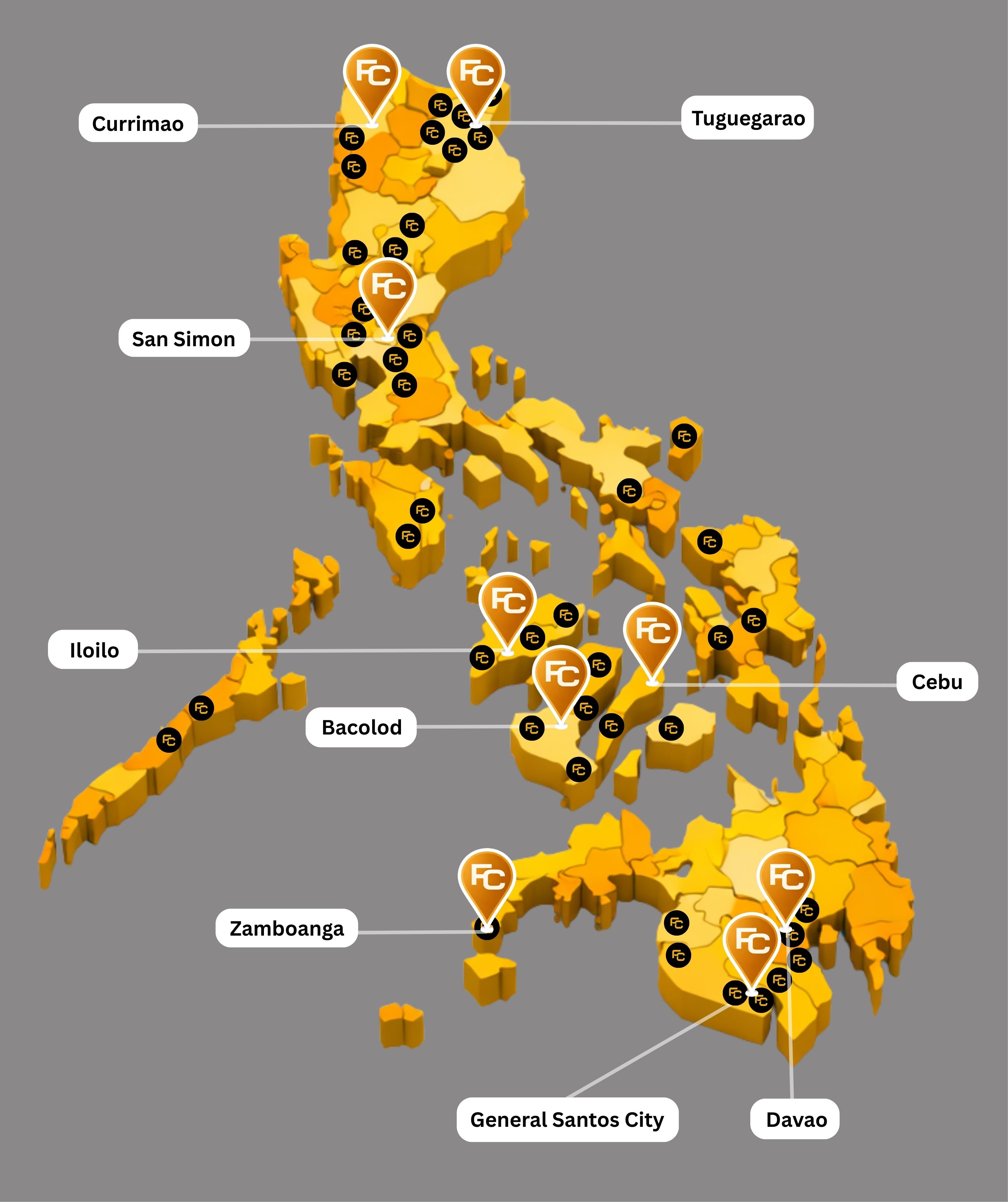Nationwide reach map across the Philippines